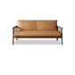Faux Leather Modern Sofa Square Arm 29 "W Tight Back Sofa for living room 59"L x 29.5"W x 31.5"H Brown Walnut Clearhalo 'furn' 'furn_sofas' 'Furniture' 'furniture_sofas' 'kitchen' 'kitchen_sofas' 'Living Room Furniture' 'Sofa' 'sofas' 4607940