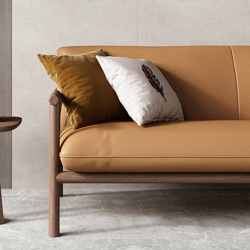 Faux Leather Modern Sofa Square Arm 29 "W Tight Back Sofa for living room Clearhalo 'furn' 'furn_sofas' 'Furniture' 'furniture_sofas' 'kitchen' 'kitchen_sofas' 'Living Room Furniture' 'Sofa' 'sofas' 4607943