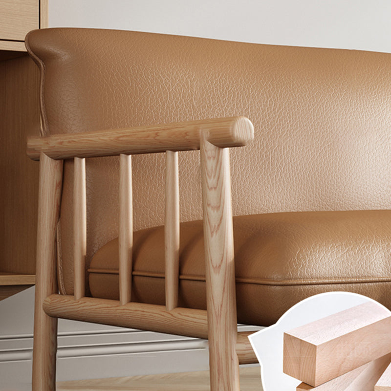 Faux Leather Modern Sofa Square Arm 29 "W Tight Back Sofa for living room Clearhalo 'furn' 'furn_sofas' 'Furniture' 'furniture_sofas' 'kitchen' 'kitchen_sofas' 'Living Room Furniture' 'Sofa' 'sofas' 4607949