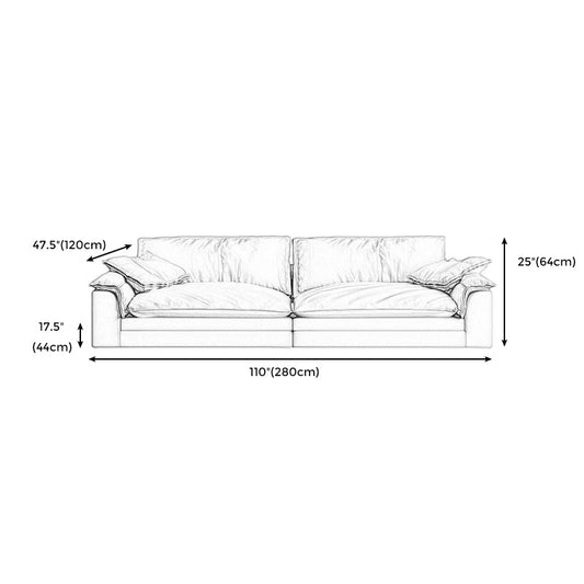 Grey Contemporary Faux Leather Pillow Top Arm Sofa with Loose Back for Living Room Clearhalo 'furn' 'furn_sofas' 'Furniture' 'furniture_sofas' 'kitchen' 'kitchen_sofas' 'Living Room Furniture' 'Sofa' 'sofas' 4607965