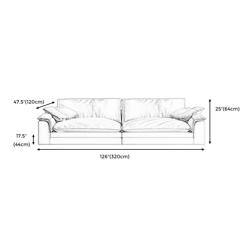 Grey Contemporary Faux Leather Pillow Top Arm Sofa with Loose Back for Living Room Clearhalo 'furn' 'furn_sofas' 'Furniture' 'furniture_sofas' 'kitchen' 'kitchen_sofas' 'Living Room Furniture' 'Sofa' 'sofas' 4607967