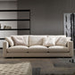 White Slipcovered Fabric Settee Recessed Arm Sofa with Pillows 94.5''L x37"W x 26"H Clearhalo 'furn' 'furn_sofas' 'Furniture' 'furniture_sofas' 'kitchen' 'kitchen_sofas' 'Living Room Furniture' 'Sofa' 'sofas' 4607970