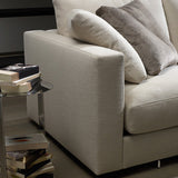 White Slipcovered Fabric Settee Recessed Arm Sofa with Pillows Clearhalo 'furn' 'furn_sofas' 'Furniture' 'furniture_sofas' 'kitchen' 'kitchen_sofas' 'Living Room Furniture' 'Sofa' 'sofas' 4607976