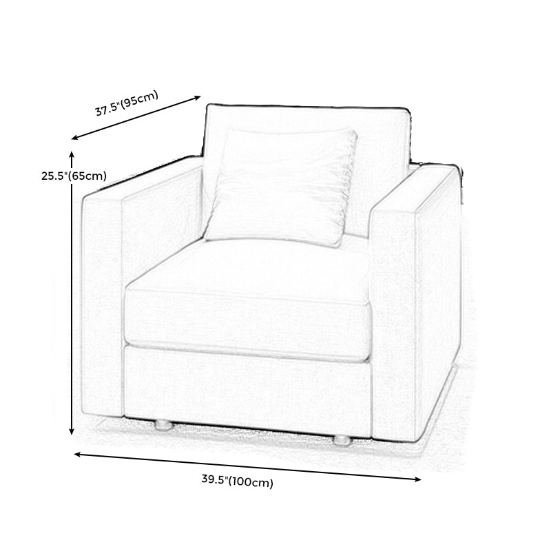 White Slipcovered Fabric Settee Recessed Arm Sofa with Pillows Clearhalo 'furn' 'furn_sofas' 'Furniture' 'furniture_sofas' 'kitchen' 'kitchen_sofas' 'Living Room Furniture' 'Sofa' 'sofas' 4607979