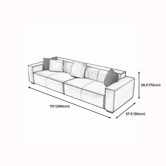 Modern Style Solid Wood Base Leather & Namib Black Rectangular Sofa Clearhalo 'furn' 'furn_sofas' 'Furniture' 'furniture_sofas' 'kitchen' 'kitchen_sofas' 'Living Room Furniture' 'Sofa' 'sofas' 4607998
