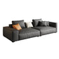 Faux Leather Square Arm Standard Sofa with Bolster Pillows, Stain Resistant 138"L x 37"W x 26"H Clearhalo 'furn' 'furn_sofas' 'Furniture' 'furniture_sofas' 'kitchen' 'kitchen_sofas' 'Living Room Furniture' 'Sofa' 'sofas' 4608003