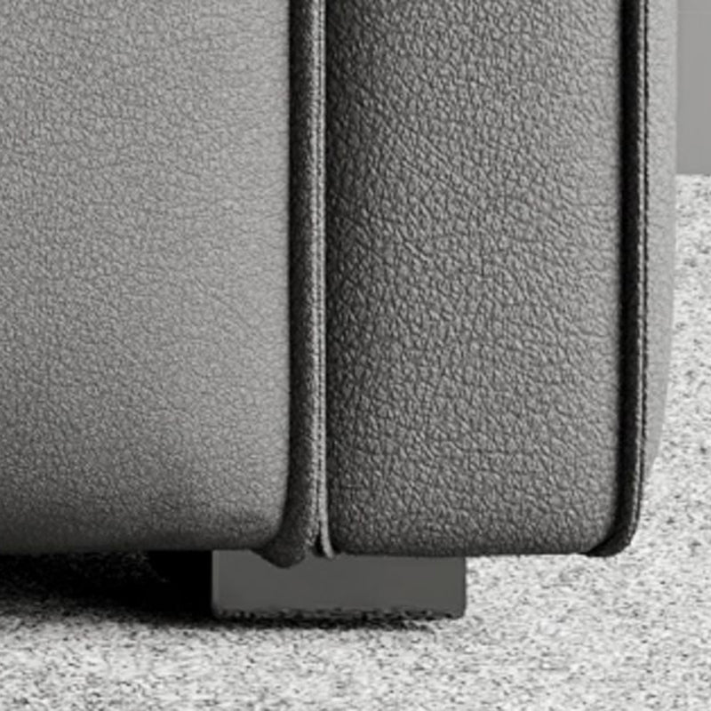 Faux Leather Square Arm Standard Sofa with Bolster Pillows, Stain Resistant Clearhalo 'furn' 'furn_sofas' 'Furniture' 'furniture_sofas' 'kitchen' 'kitchen_sofas' 'Living Room Furniture' 'Sofa' 'sofas' 4608004