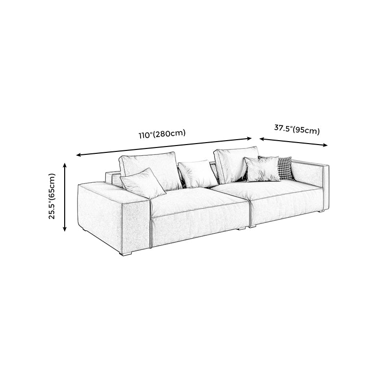 Faux Leather Square Arm Standard Sofa with Bolster Pillows, Stain Resistant Clearhalo 'furn' 'furn_sofas' 'Furniture' 'furniture_sofas' 'kitchen' 'kitchen_sofas' 'Living Room Furniture' 'Sofa' 'sofas' 4608010