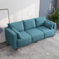Loose Back Linen Square Arm Sofa with Slipcovered for Living Room and Apartment Light Blue Clearhalo 'furn' 'furn_sofas' 'Furniture' 'furniture_sofas' 'kitchen' 'kitchen_sofas' 'Living Room Furniture' 'Sofa' 'sofas' 4608017