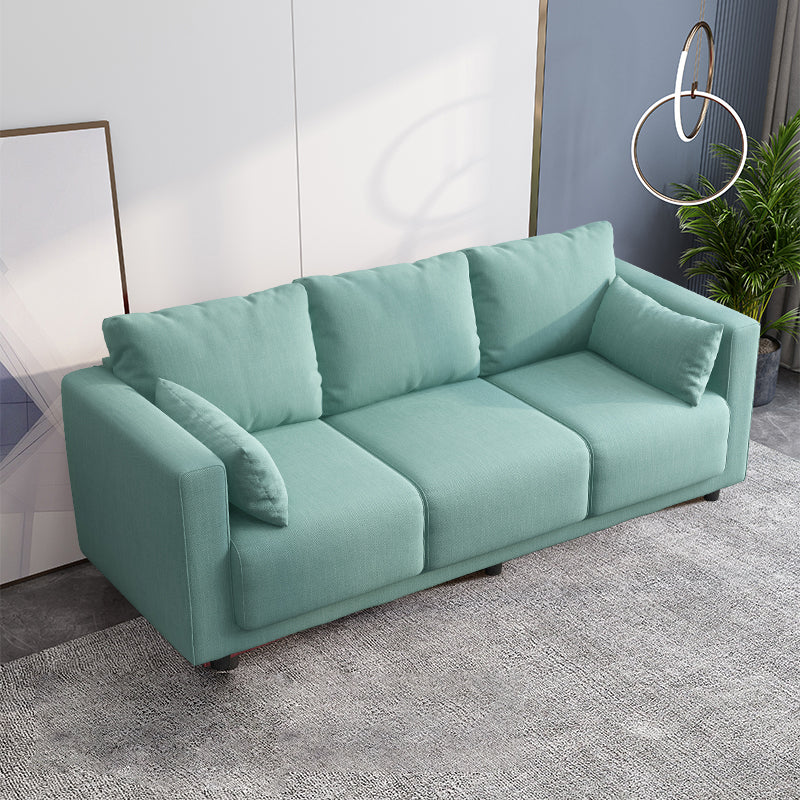 Loose Back Linen Square Arm Sofa with Slipcovered for Living Room and Apartment Green Clearhalo 'furn' 'furn_sofas' 'Furniture' 'furniture_sofas' 'kitchen' 'kitchen_sofas' 'Living Room Furniture' 'Sofa' 'sofas' 4608019