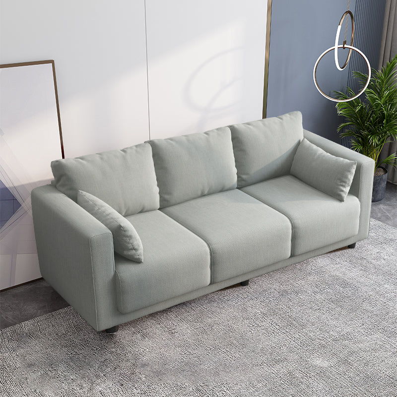 Loose Back Linen Square Arm Sofa with Slipcovered for Living Room and Apartment Light Gray Clearhalo 'furn' 'furn_sofas' 'Furniture' 'furniture_sofas' 'kitchen' 'kitchen_sofas' 'Living Room Furniture' 'Sofa' 'sofas' 4608020
