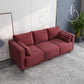Loose Back Linen Square Arm Sofa with Slipcovered for Living Room and Apartment Burgundy Clearhalo 'furn' 'furn_sofas' 'Furniture' 'furniture_sofas' 'kitchen' 'kitchen_sofas' 'Living Room Furniture' 'Sofa' 'sofas' 4608021