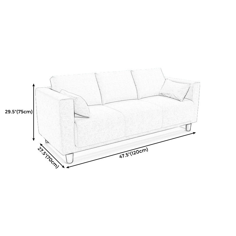 Loose Back Linen Square Arm Sofa with Slipcovered for Living Room and Apartment Clearhalo 'furn' 'furn_sofas' 'Furniture' 'furniture_sofas' 'kitchen' 'kitchen_sofas' 'Living Room Furniture' 'Sofa' 'sofas' 4608028