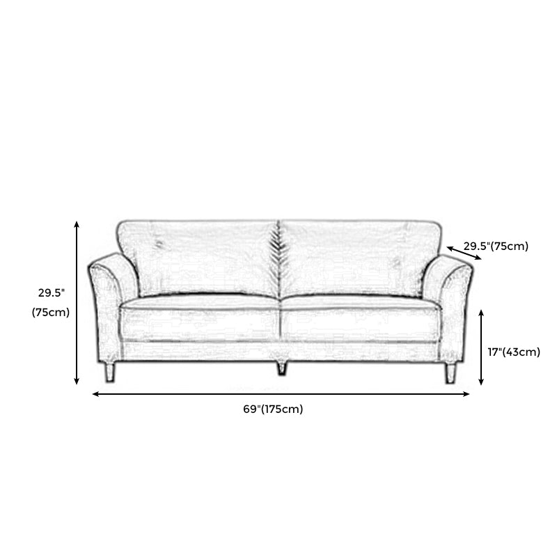 Modern Flared Arm Sofa Standard Wood Legs Sofa for Living Room Clearhalo 'Furniture' 'furniture_sofas' 'kitchen' 'kitchen_sofas' 'Living Room Furniture' 'Sofa' 'sofas' 4608044