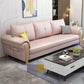 Leather Sofa with Bolster Pillows Single Cushion Seat Square Arm Sofa for Living Room Pink Clearhalo 'furn' 'furn_sofas' 'Furniture' 'furniture_sofas' 'kitchen' 'kitchen_sofas' 'Living Room Furniture' 'Sofa' 'sofas' 4608065