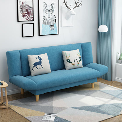 Tight Back Armless Settee Loveseat Convertible Fabric Settee Water Blue Clearhalo 'furn' 'furn_sofas' 'Furniture' 'furniture_sofas' 'kitchen' 'kitchen_sofas' 'Living Room Furniture' 'Sofa' 'sofas' 4608082