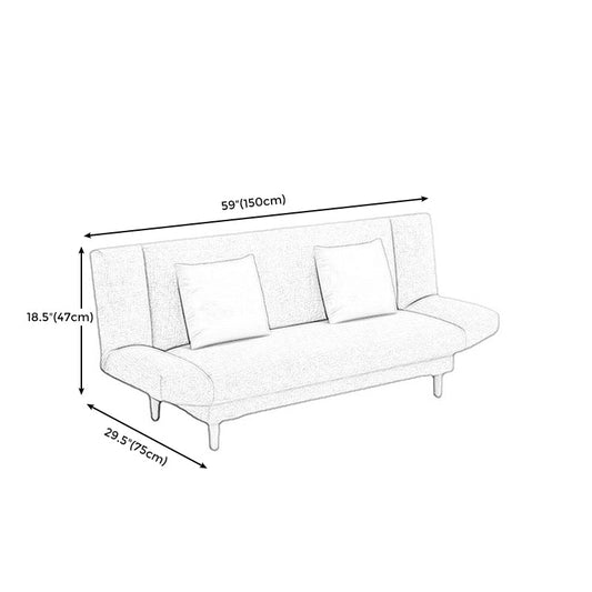 Tight Back Armless Settee Loveseat Convertible Fabric Settee Clearhalo 'furn' 'furn_sofas' 'Furniture' 'furniture_sofas' 'kitchen' 'kitchen_sofas' 'Living Room Furniture' 'Sofa' 'sofas' 4608093