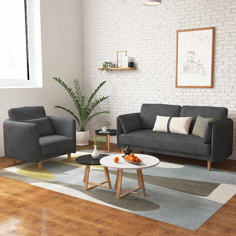 Square Arm Sofa 31.89" H Scandinavian Fabric Sofa with Pillows Clearhalo 'furn' 'furn_sofas' 'Furniture' 'furniture_sofas' 'kitchen' 'kitchen_sofas' 'Living Room Furniture' 'Sofa' 'sofas' 4608111