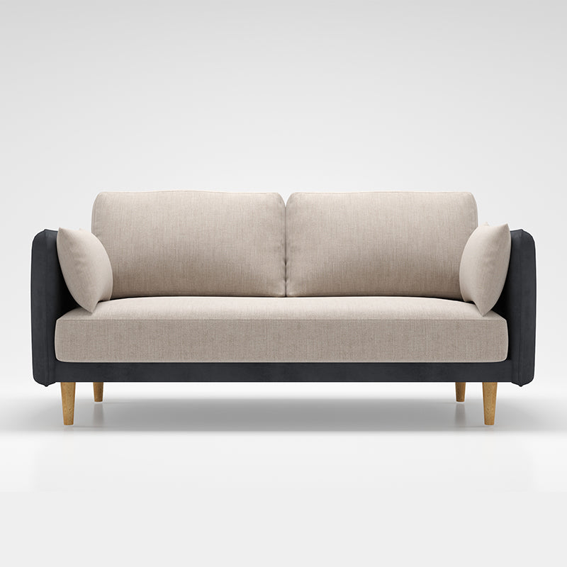 Square Arm Sofa 31.89" H Scandinavian Fabric Sofa with Pillows Grey Clearhalo 'furn' 'furn_sofas' 'Furniture' 'furniture_sofas' 'kitchen' 'kitchen_sofas' 'Living Room Furniture' 'Sofa' 'sofas' 4608115