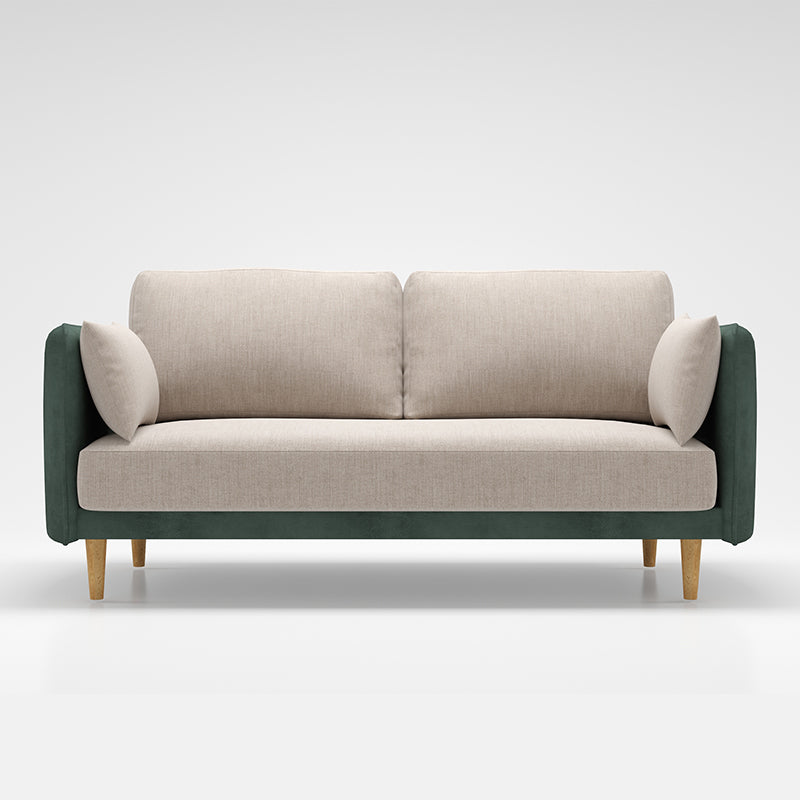Square Arm Sofa 31.89" H Scandinavian Fabric Sofa with Pillows Green Clearhalo 'furn' 'furn_sofas' 'Furniture' 'furniture_sofas' 'kitchen' 'kitchen_sofas' 'Living Room Furniture' 'Sofa' 'sofas' 4608117