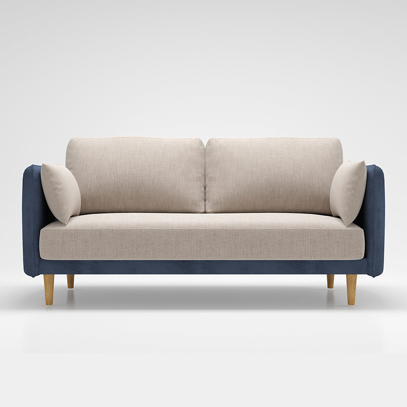 Square Arm Sofa 31.89" H Scandinavian Fabric Sofa with Pillows Blue Clearhalo 'furn' 'furn_sofas' 'Furniture' 'furniture_sofas' 'kitchen' 'kitchen_sofas' 'Living Room Furniture' 'Sofa' 'sofas' 4608118