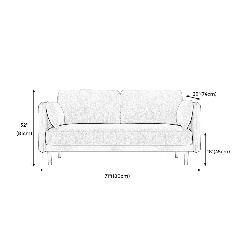 Square Arm Sofa 31.89" H Scandinavian Fabric Sofa with Pillows Clearhalo 'furn' 'furn_sofas' 'Furniture' 'furniture_sofas' 'kitchen' 'kitchen_sofas' 'Living Room Furniture' 'Sofa' 'sofas' 4608123