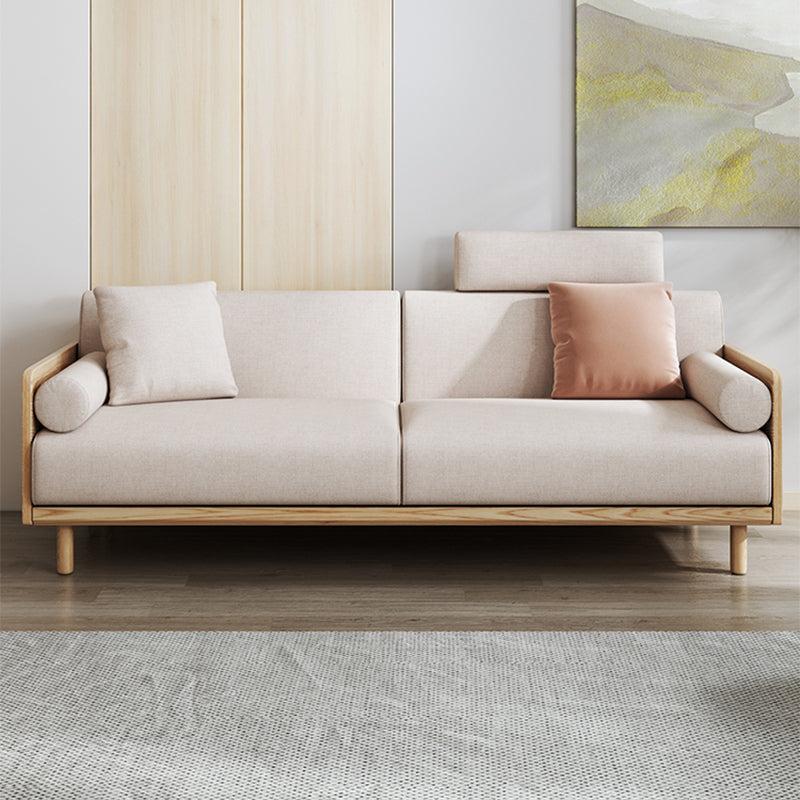 Linen Modern Sofa 33"W P Sofa Pillow Top Arm for Living Room 79''L x33.5"W x 35"H White Clearhalo 'furn' 'furn_sofas' 'Furniture' 'furniture_sofas' 'kitchen' 'kitchen_sofas' 'Living Room Furniture' 'Sofa' 'sofas' 4608557