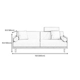Linen Modern Sofa 33"W P Sofa Pillow Top Arm for Living Room Clearhalo 'furn' 'furn_sofas' 'Furniture' 'furniture_sofas' 'kitchen' 'kitchen_sofas' 'Living Room Furniture' 'Sofa' 'sofas' 4608568