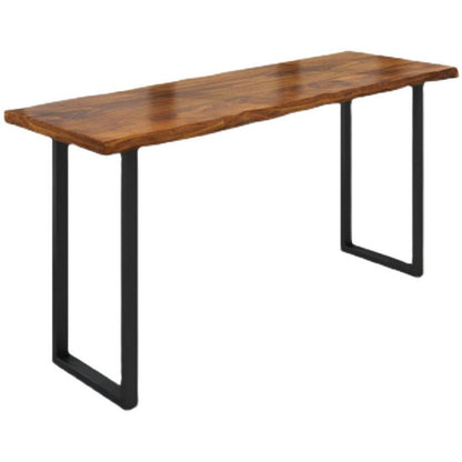 Brown Modern Style Bar Table Solid Wood and Iron Coffee Shop Bar Table Without Chairs Clearhalo 'Bar Furniture' 'Bar Tables' 'bar_tables' 'furn' 'furn_bar_tables' 'Furniture' 'furniture_bar_tables' 'Kitchen & Dining Furniture' 4610914