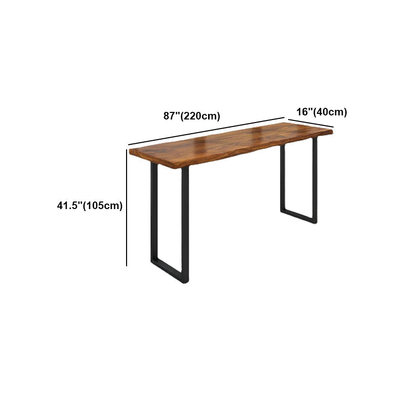 Brown Modern Style Bar Table Solid Wood and Iron Coffee Shop Bar Table Clearhalo 'Bar Furniture' 'Bar Tables' 'bar_tables' 'furn' 'furn_bar_tables' 'Furniture' 'furniture_bar_tables' 'Kitchen & Dining Furniture' 4610920