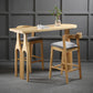 Solid Wood Counter Table with Specialty Table Top Legs Table - 41.3" H 63"L x 19.7"W x 41.3"H Without Chairs Clearhalo 'Bar Furniture' 'Bar Tables' 'bar_tables' 'furn' 'furn_bar_tables' 'Furniture' 'furniture_bar_tables' 'Kitchen & Dining Furniture' 4610953