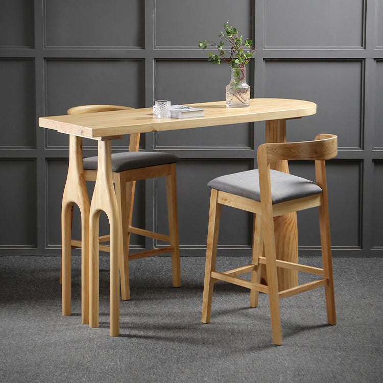 Solid Wood Counter Table with Specialty Table Top Legs Table - 41.3" H 63"L x 19.7"W x 41.3"H Without Chairs Clearhalo 'Bar Furniture' 'Bar Tables' 'bar_tables' 'furn' 'furn_bar_tables' 'Furniture' 'furniture_bar_tables' 'Kitchen & Dining Furniture' 4610953