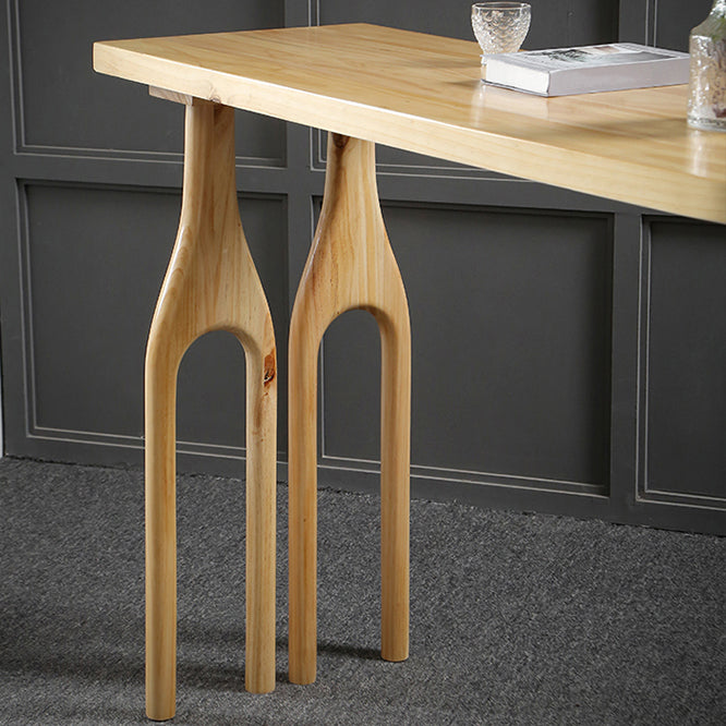 Solid Wood Counter Table with Specialty Table Top Legs Table - 41.3" H Clearhalo 'Bar Furniture' 'Bar Tables' 'bar_tables' 'furn' 'furn_bar_tables' 'Furniture' 'furniture_bar_tables' 'Kitchen & Dining Furniture' 4610957