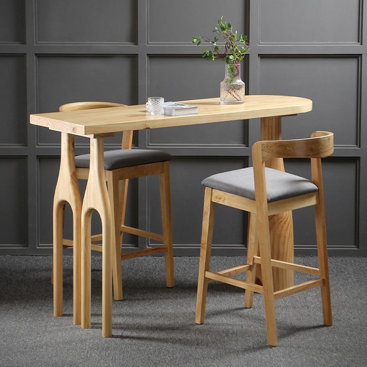 Solid Wood Counter Table with Specialty Table Top Legs Table - 41.3" H Clearhalo 'Bar Furniture' 'Bar Tables' 'bar_tables' 'furn' 'furn_bar_tables' 'Furniture' 'furniture_bar_tables' 'Kitchen & Dining Furniture' 4610958