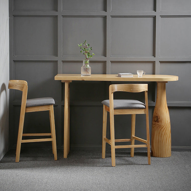 Solid Wood Counter Table with Specialty Table Top Legs Table - 41.3" H Clearhalo 'Bar Furniture' 'Bar Tables' 'bar_tables' 'furn' 'furn_bar_tables' 'Furniture' 'furniture_bar_tables' 'Kitchen & Dining Furniture' 4610960