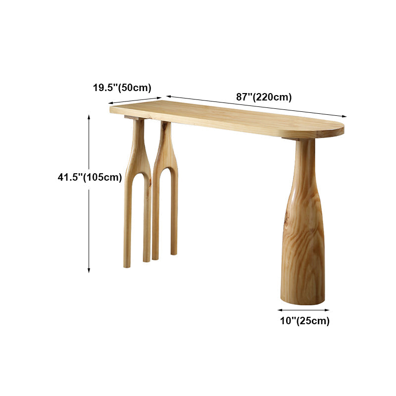 Solid Wood Counter Table with Specialty Table Top Legs Table - 41.3" H Clearhalo 'Bar Furniture' 'Bar Tables' 'bar_tables' 'furn' 'furn_bar_tables' 'Furniture' 'furniture_bar_tables' 'Kitchen & Dining Furniture' 4610970