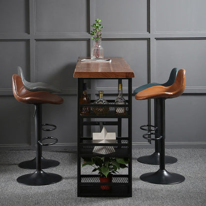 Industrial Wood Pub Table with Rectangle Table Top Trestle Table - 41.3" H 47.2"L x 19.7"W x 41.3"H Without Chairs Clearhalo 'Bar Furniture' 'Bar Tables' 'bar_tables' 'furn' 'furn_bar_tables' 'Furniture' 'furniture_bar_tables' 'Kitchen & Dining Furniture' 4610974