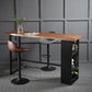 Industrial Wood Pub Table with Rectangle Table Top Trestle Table - 41.3" H Clearhalo 'Bar Furniture' 'Bar Tables' 'bar_tables' 'furn' 'furn_bar_tables' 'Furniture' 'furniture_bar_tables' 'Kitchen & Dining Furniture' 4610981