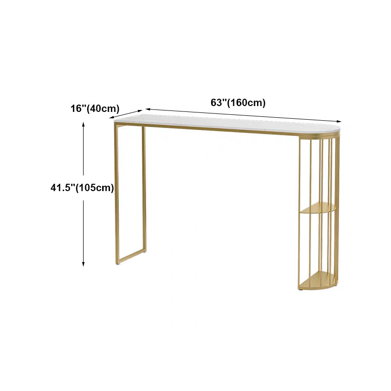 Marble Bar Table with Specialty Table Top Double Pedestal Table - 41.3" H Clearhalo 'Bar Furniture' 'Bar Tables' 'bar_tables' 'furn' 'furn_bar_tables' 'Furniture' 'furniture_bar_tables' 'Kitchen & Dining Furniture' 4611001