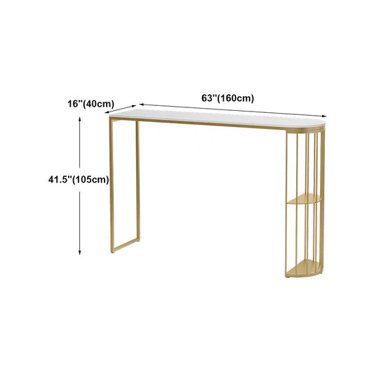 Marble Bar Table with Specialty Table Top Double Pedestal Table - 41.3" H Clearhalo 'Bar Furniture' 'Bar Tables' 'bar_tables' 'furn' 'furn_bar_tables' 'Furniture' 'furniture_bar_tables' 'Kitchen & Dining Furniture' 4611001
