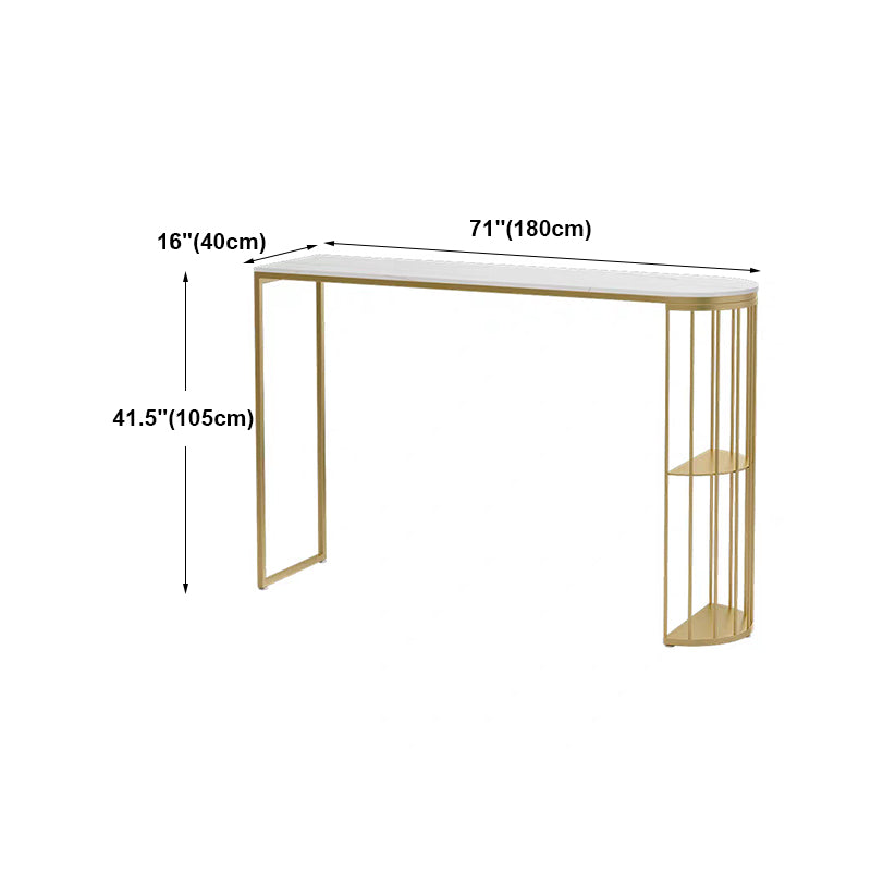 Marble Bar Table with Specialty Table Top Double Pedestal Table - 41.3" H Clearhalo 'Bar Furniture' 'Bar Tables' 'bar_tables' 'furn' 'furn_bar_tables' 'Furniture' 'furniture_bar_tables' 'Kitchen & Dining Furniture' 4611002