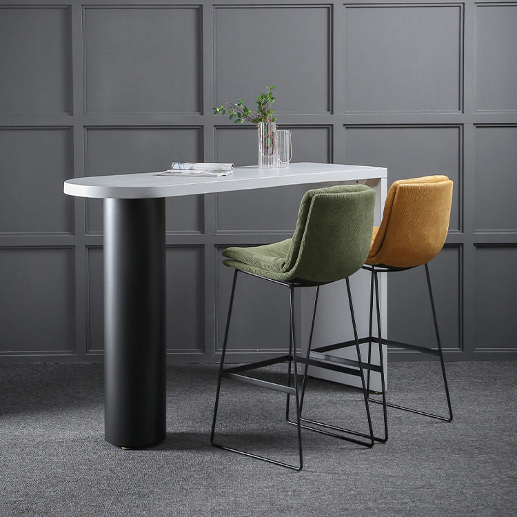 Industrial Wood Pub Table with Specialty Table Top Double Pedestal Table - 41.3" H 55.1"L x 19.7"W x 41.3"H Without Chairs Clearhalo 'Bar Furniture' 'Bar Tables' 'bar_tables' 'furn' 'furn_bar_tables' 'Furniture' 'furniture_bar_tables' 'Kitchen & Dining Furniture' 4611009