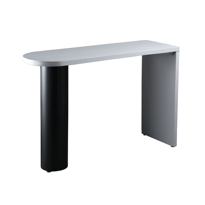 Industrial Wood Pub Table with Specialty Table Top Double Pedestal Table - 41.3" H Without Chairs Clearhalo 'Bar Furniture' 'Bar Tables' 'bar_tables' 'furn' 'furn_bar_tables' 'Furniture' 'furniture_bar_tables' 'Kitchen & Dining Furniture' 4611012