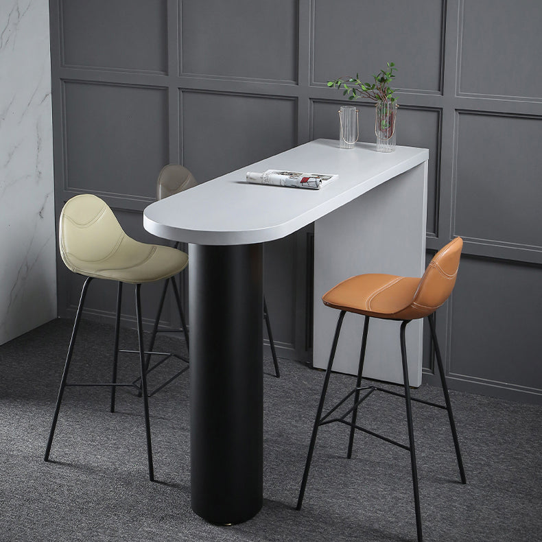 Industrial Wood Pub Table with Specialty Table Top Double Pedestal Table - 41.3" H Clearhalo 'Bar Furniture' 'Bar Tables' 'bar_tables' 'furn' 'furn_bar_tables' 'Furniture' 'furniture_bar_tables' 'Kitchen & Dining Furniture' 4611017