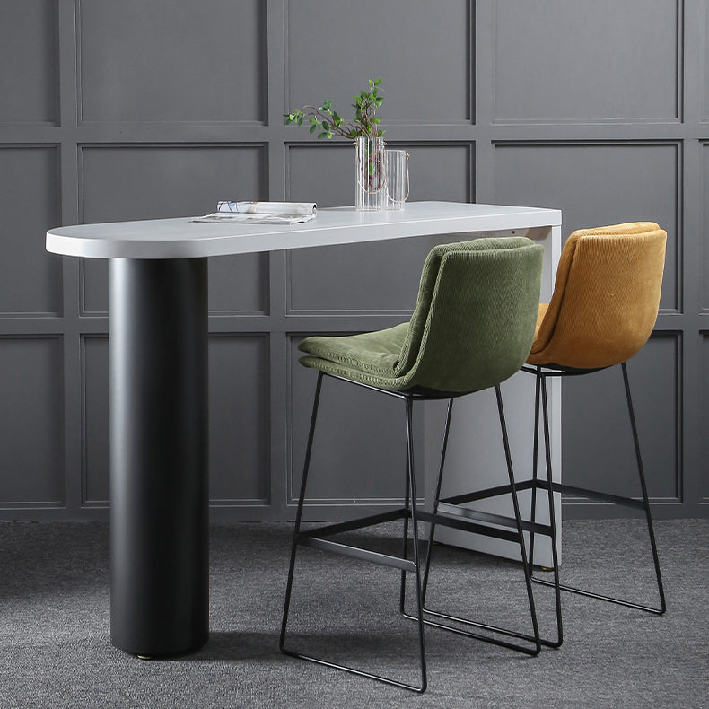 Industrial Wood Pub Table with Specialty Table Top Double Pedestal Table - 41.3" H Clearhalo 'Bar Furniture' 'Bar Tables' 'bar_tables' 'furn' 'furn_bar_tables' 'Furniture' 'furniture_bar_tables' 'Kitchen & Dining Furniture' 4611019