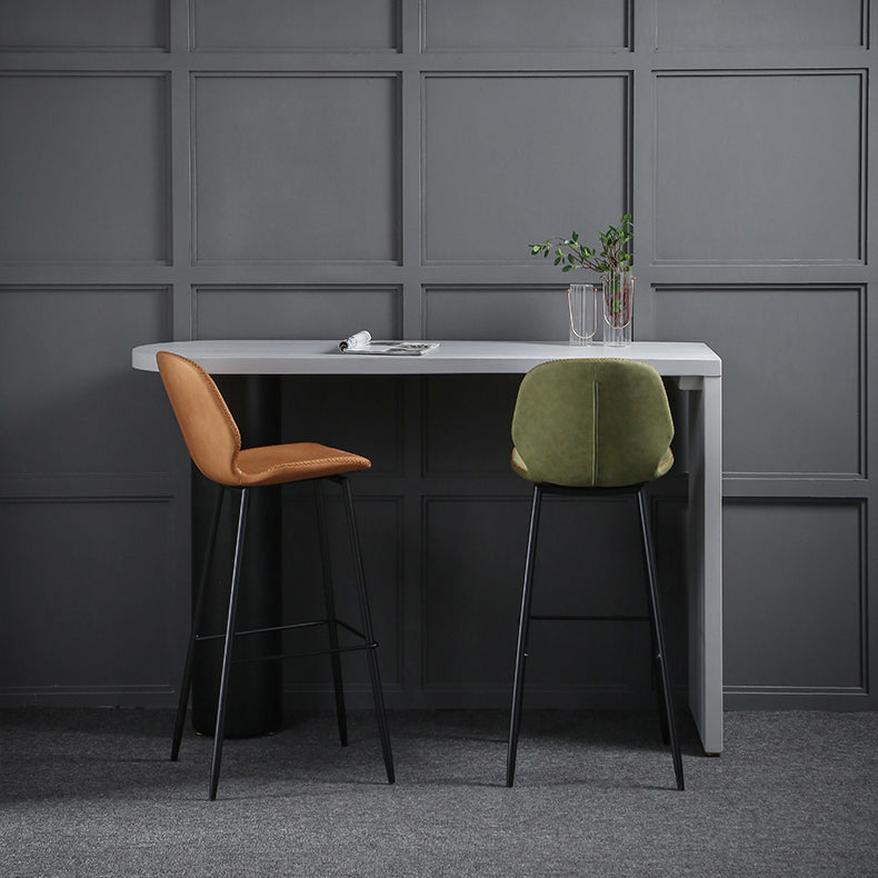 Industrial Wood Pub Table with Specialty Table Top Double Pedestal Table - 41.3" H Clearhalo 'Bar Furniture' 'Bar Tables' 'bar_tables' 'furn' 'furn_bar_tables' 'Furniture' 'furniture_bar_tables' 'Kitchen & Dining Furniture' 4611020