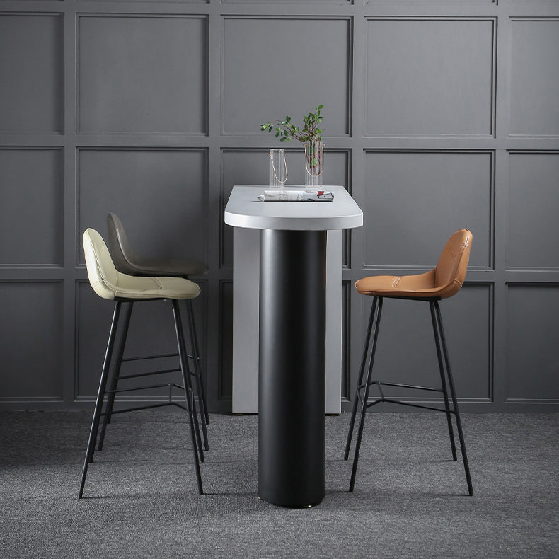 Industrial Wood Pub Table with Specialty Table Top Double Pedestal Table - 41.3" H Clearhalo 'Bar Furniture' 'Bar Tables' 'bar_tables' 'furn' 'furn_bar_tables' 'Furniture' 'furniture_bar_tables' 'Kitchen & Dining Furniture' 4611021