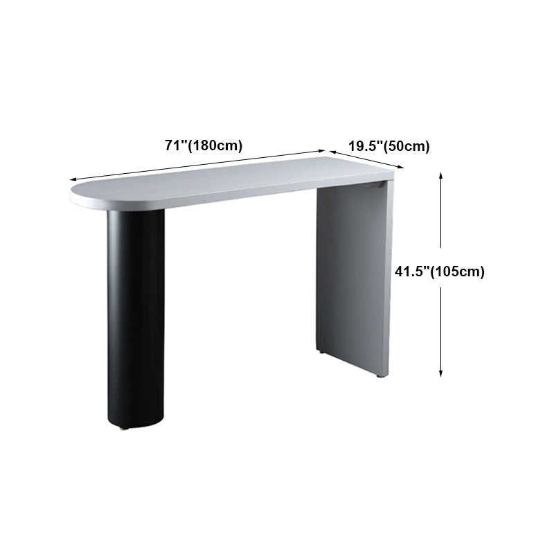 Industrial Wood Pub Table with Specialty Table Top Double Pedestal Table - 41.3" H Clearhalo 'Bar Furniture' 'Bar Tables' 'bar_tables' 'furn' 'furn_bar_tables' 'Furniture' 'furniture_bar_tables' 'Kitchen & Dining Furniture' 4611025