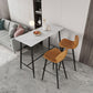 Modern Marble Table with Rectangle Table Top Black Trestle Table - 41.3" H Clearhalo 'Bar Furniture' 'Bar Tables' 'bar_tables' 'furn' 'furn_bar_tables' 'Furniture' 'furniture_bar_tables' 'Kitchen & Dining Furniture' 4611040