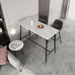 Modern Marble Table with Rectangle Table Top Black Trestle Table - 41.3" H Clearhalo 'Bar Furniture' 'Bar Tables' 'bar_tables' 'furn' 'furn_bar_tables' 'Furniture' 'furniture_bar_tables' 'Kitchen & Dining Furniture' 4611041